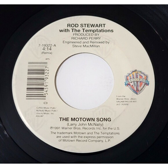 Rod Stewart Temptations The Motown Song / Sweet Soul Music 45 RPM EX Rock '91 - Picture 1 of 2